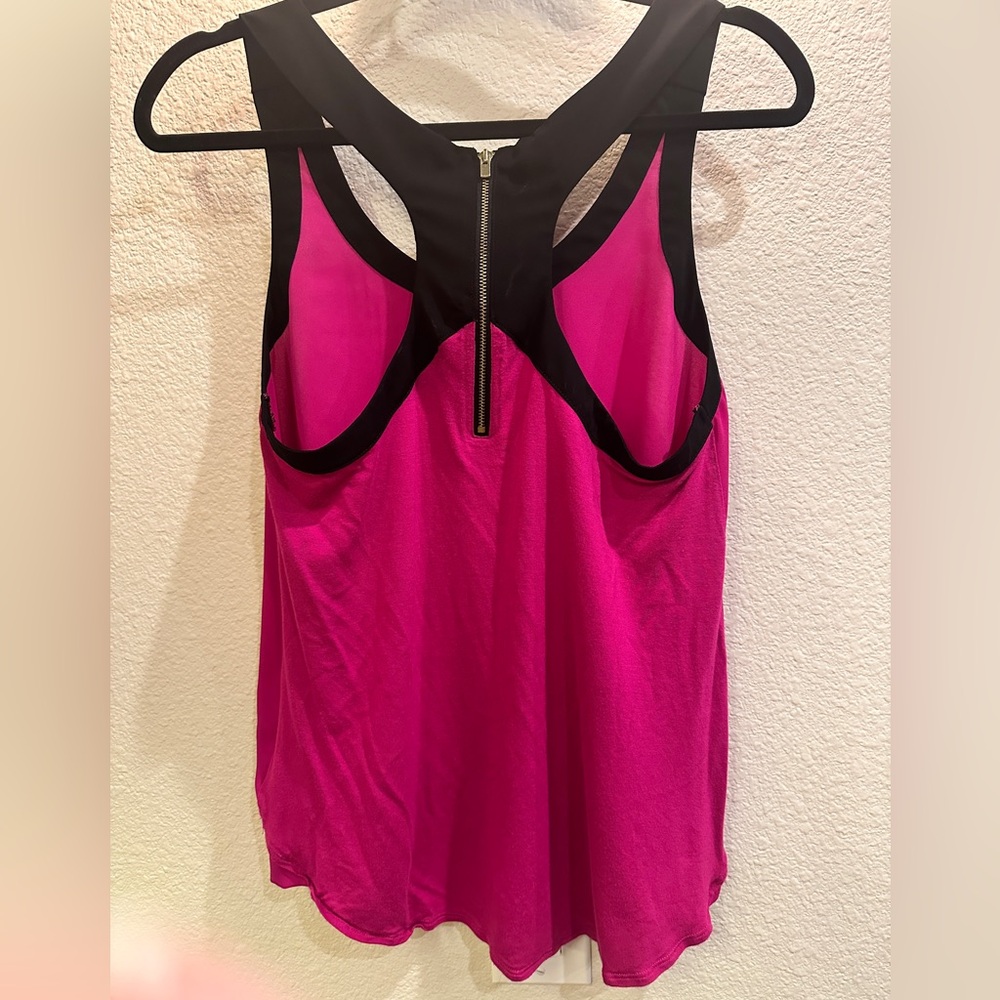 ❤️ BOGO Sale Item ❤️ Express Pink and Black Tank With Back Zip Size Small